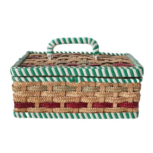 Vintage Wicker Small Sewing Basket - Picture 2 of 5